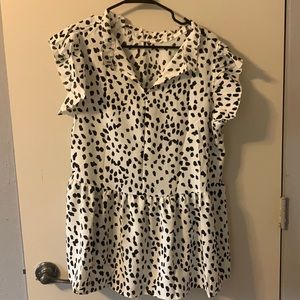 Women’s Blouse White with black spots
